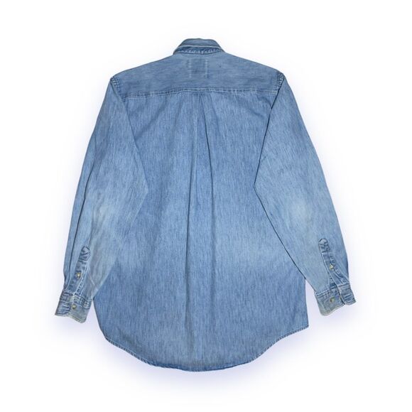 B.D. Baggies Foundry Denim Shirt Relaxed Fit Light Wash USA Made Men's M VTG 90s - Picture 4 of 13